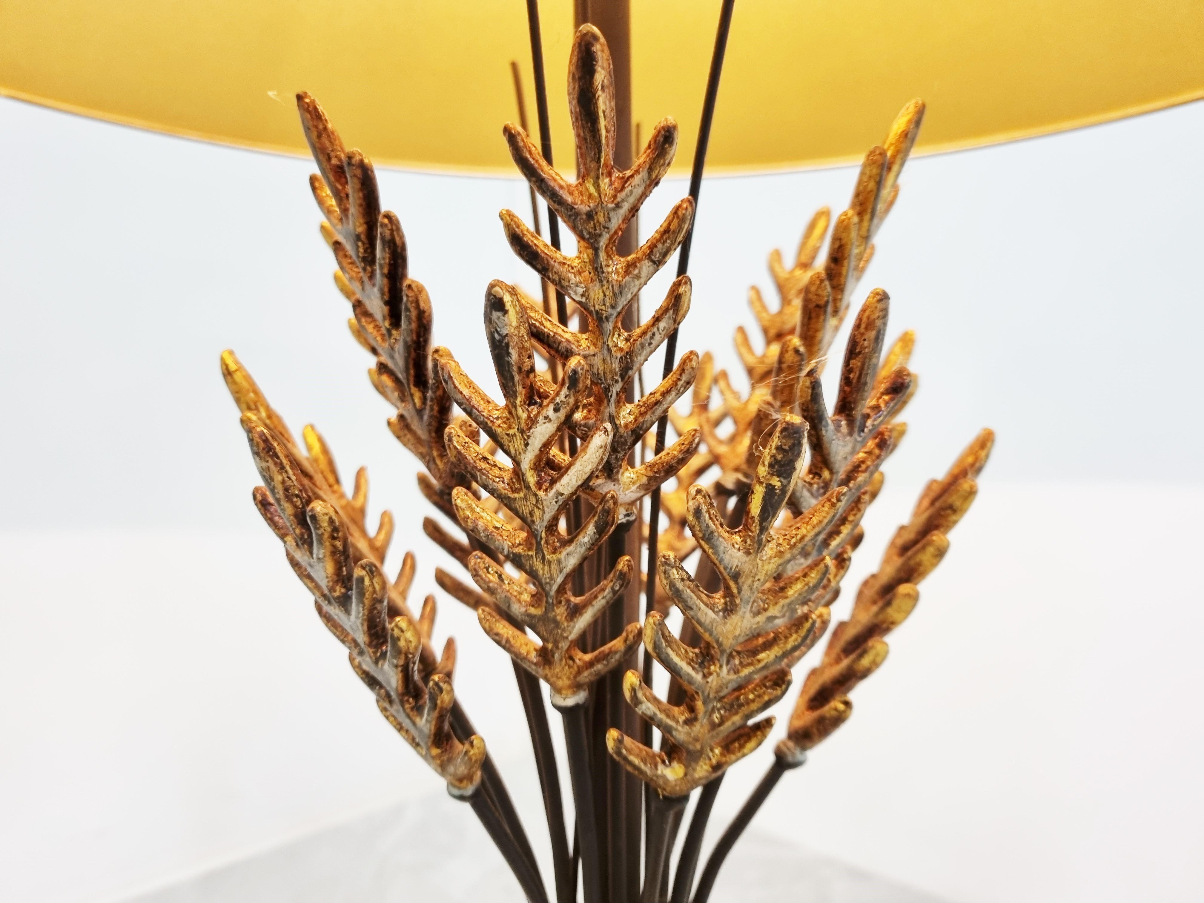 Gilt Vintage Sheaf of Wheat Table Lamp, 1960s For Sale