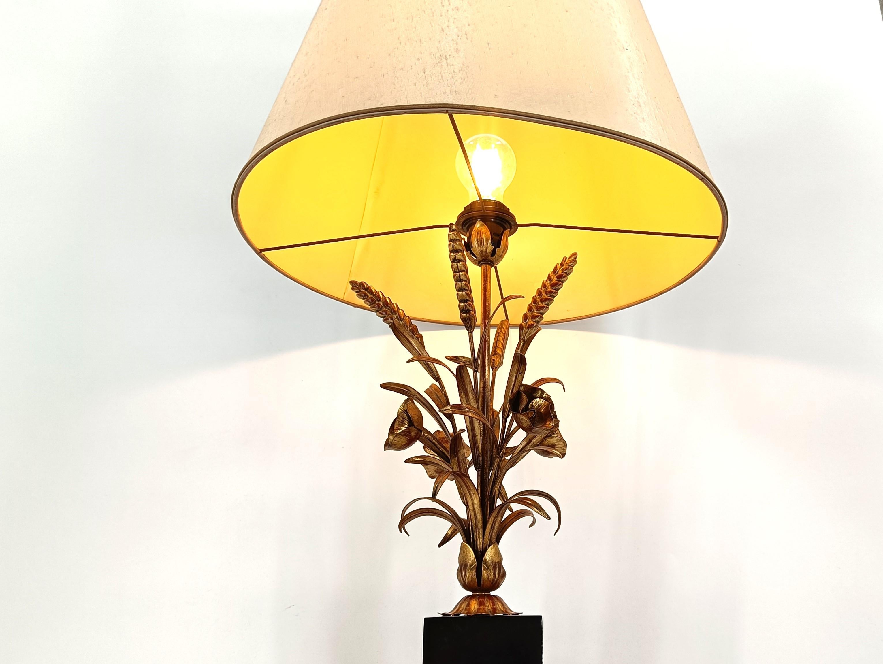 Vintage Weizengarbe Tischlampe - 1960er Jahre (Metall) im Angebot