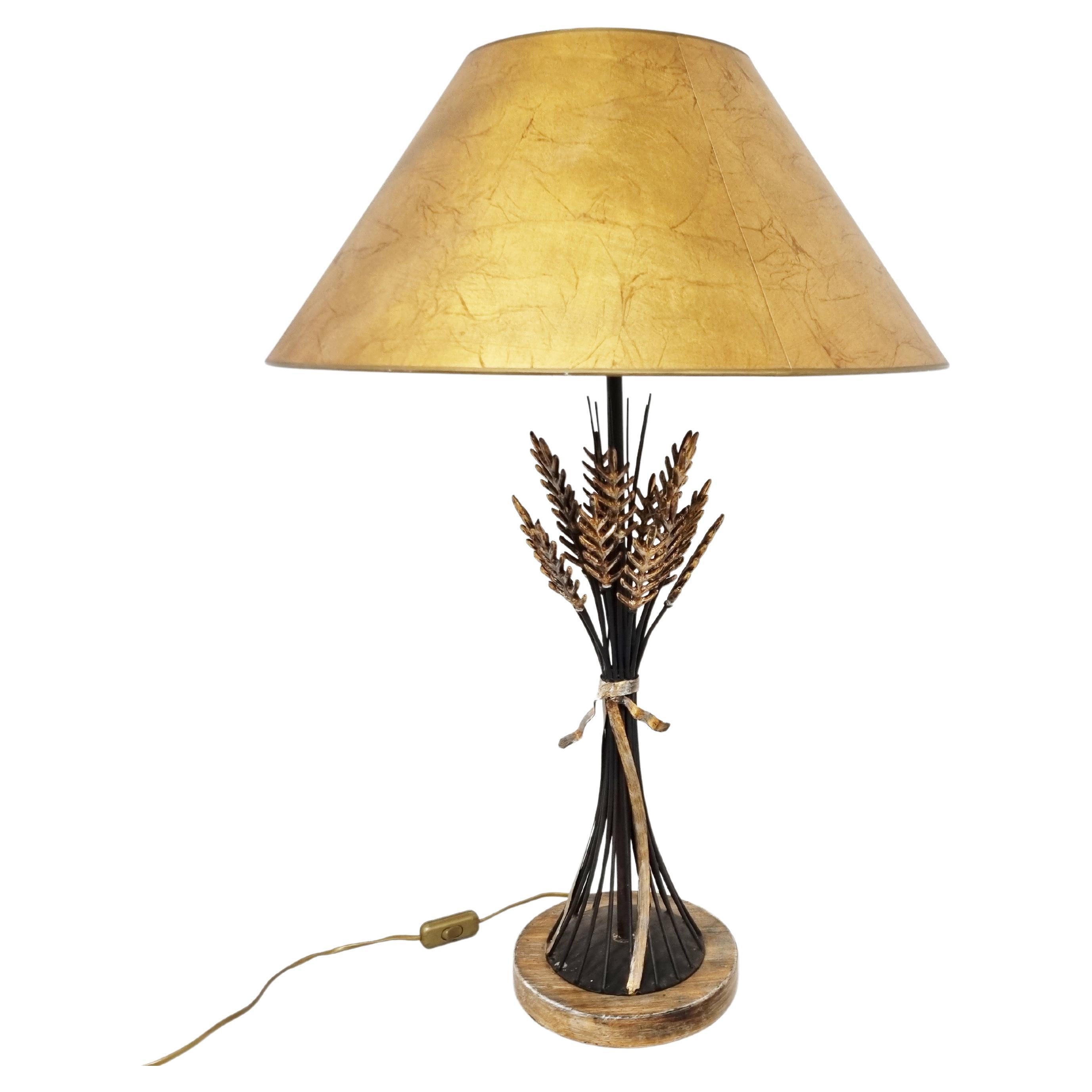 Vintage Sheaf of Wheat Table Lamp, 1960s For Sale