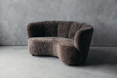 Vintage Shearling Cabinetmaker Sofa from Denmark, circa 1950