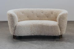 Vintage Shearling Cabinetmaker Sofa From Denmark, Circa 1950