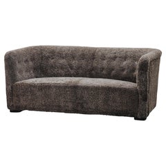 Vintage Shearling Cabinetmaker Sofa From Denmark, Circa 1950