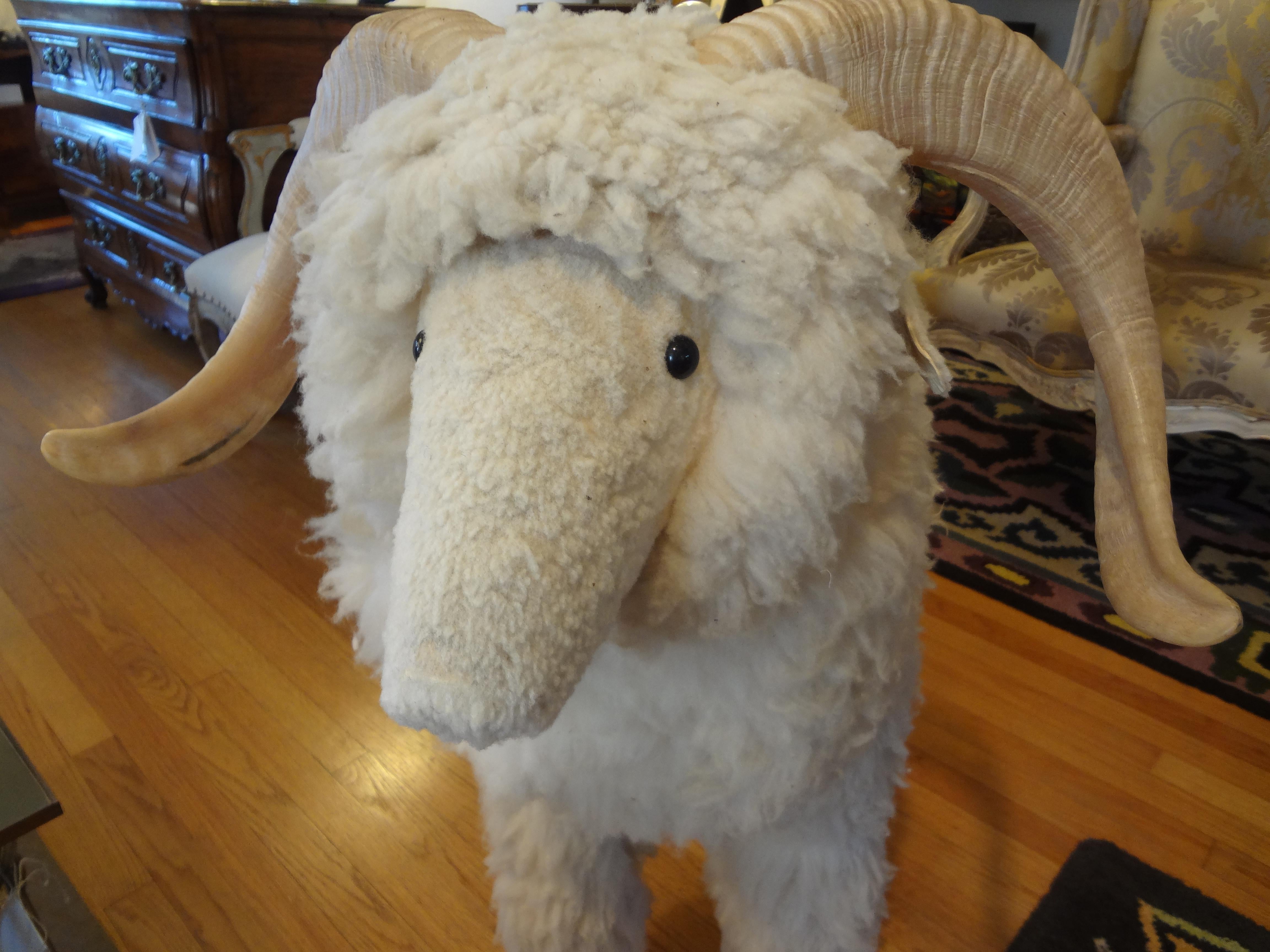 Vintage Shearling Sheep Sculpture or Bench 2