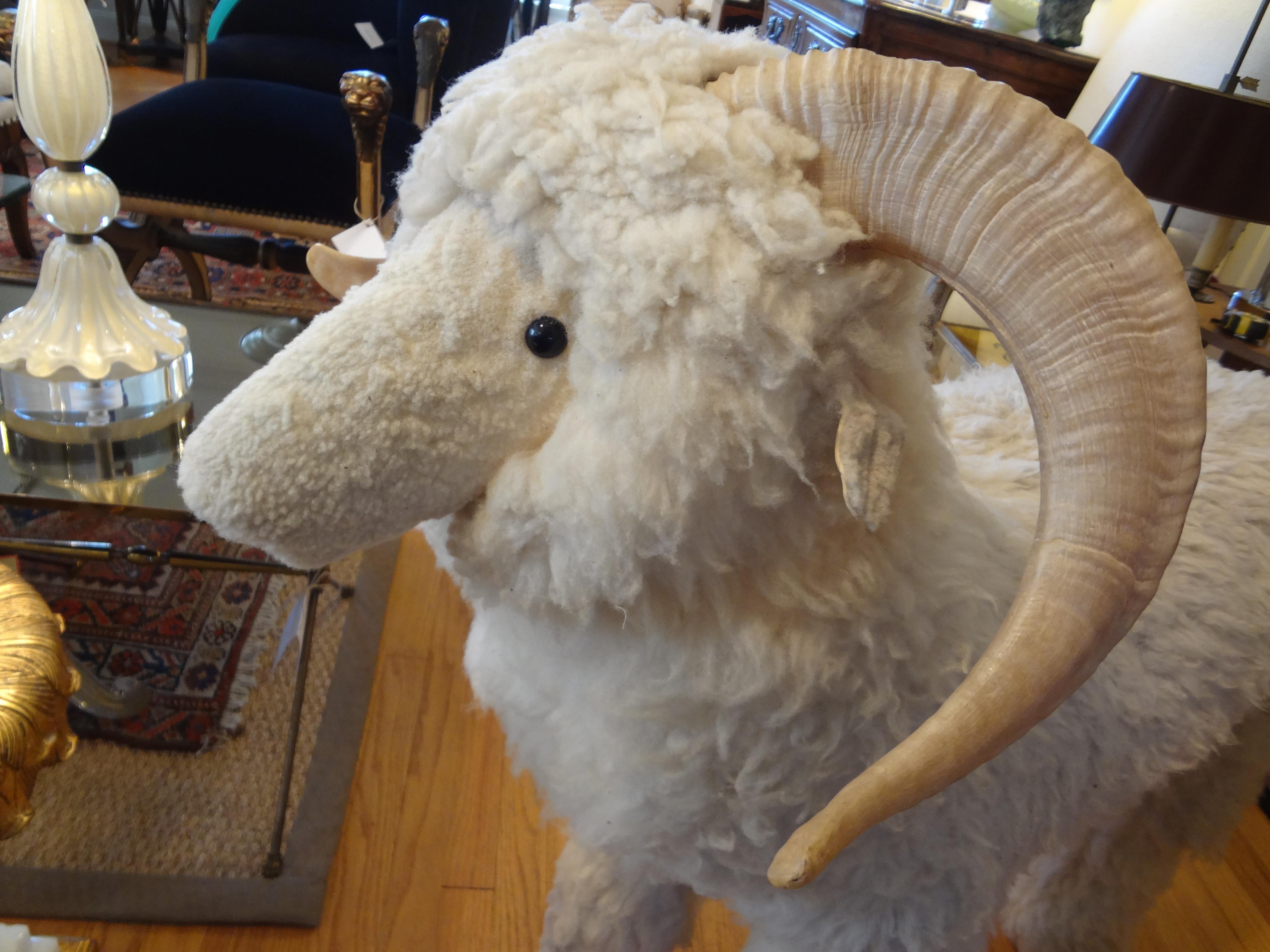Vintage Shearling Sheep Sculpture or Bench 3