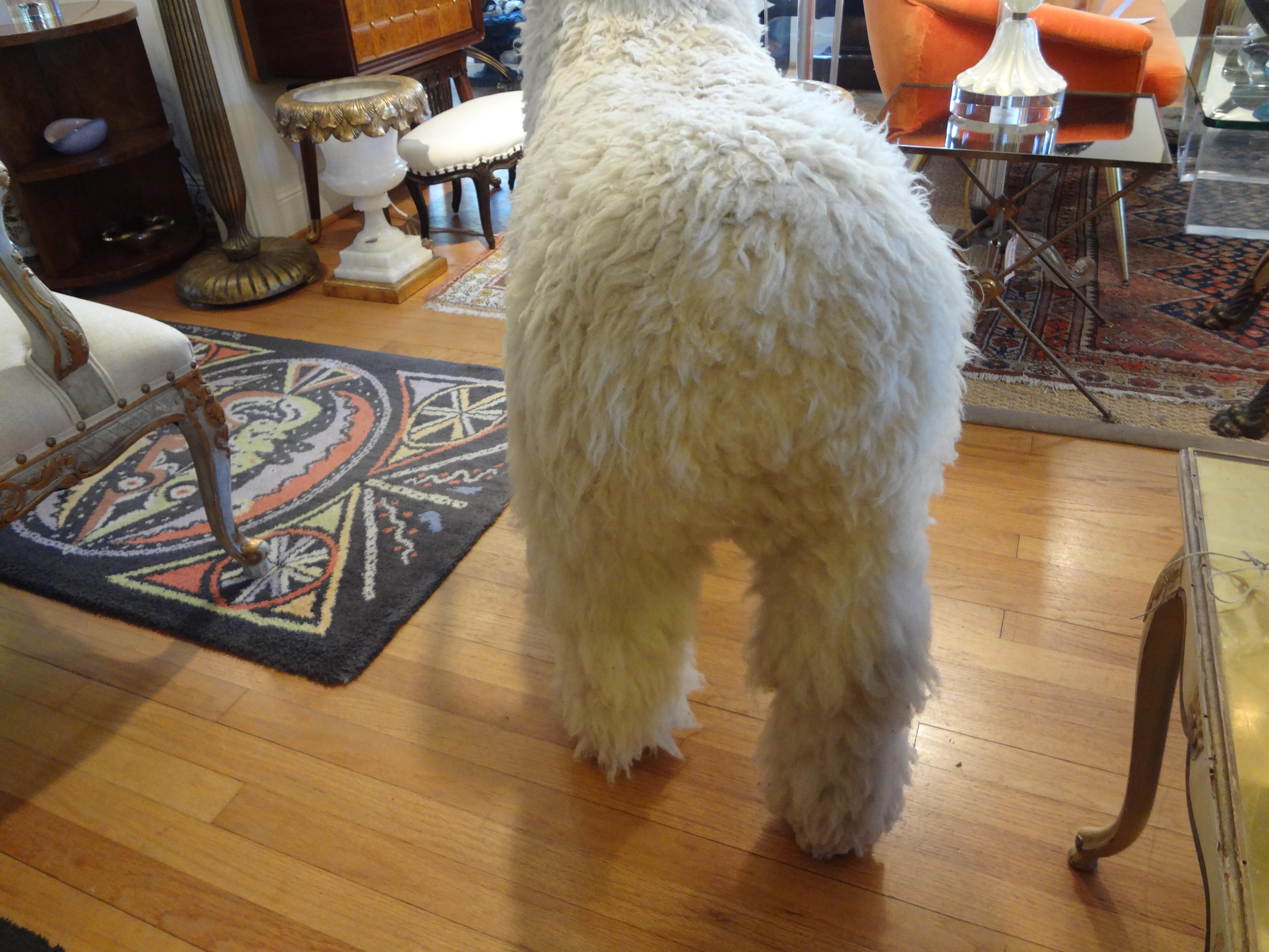 Vintage Shearling Sheep Sculpture or Bench In Good Condition In Houston, TX