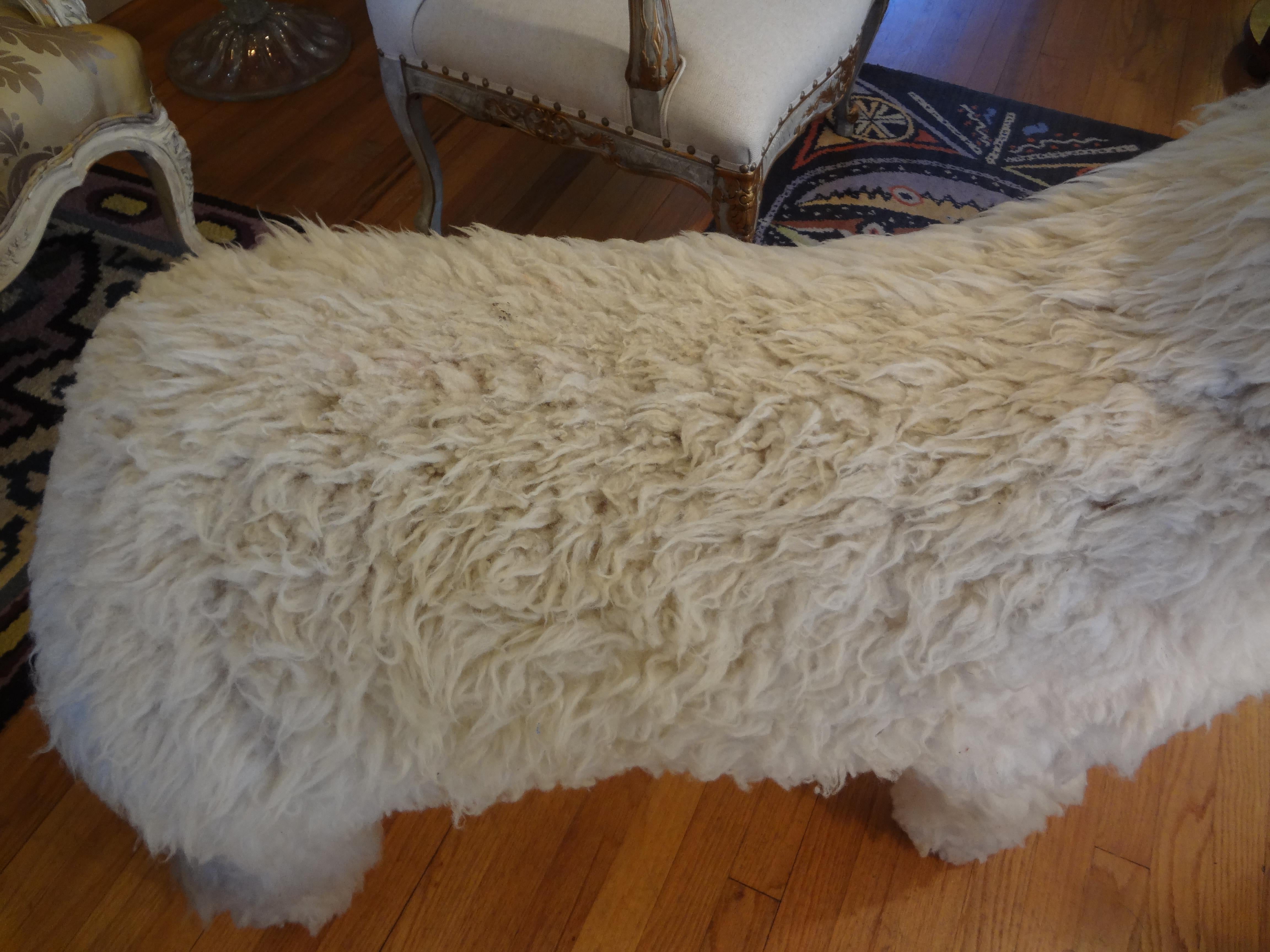 Wool Vintage Shearling Sheep Sculpture or Bench