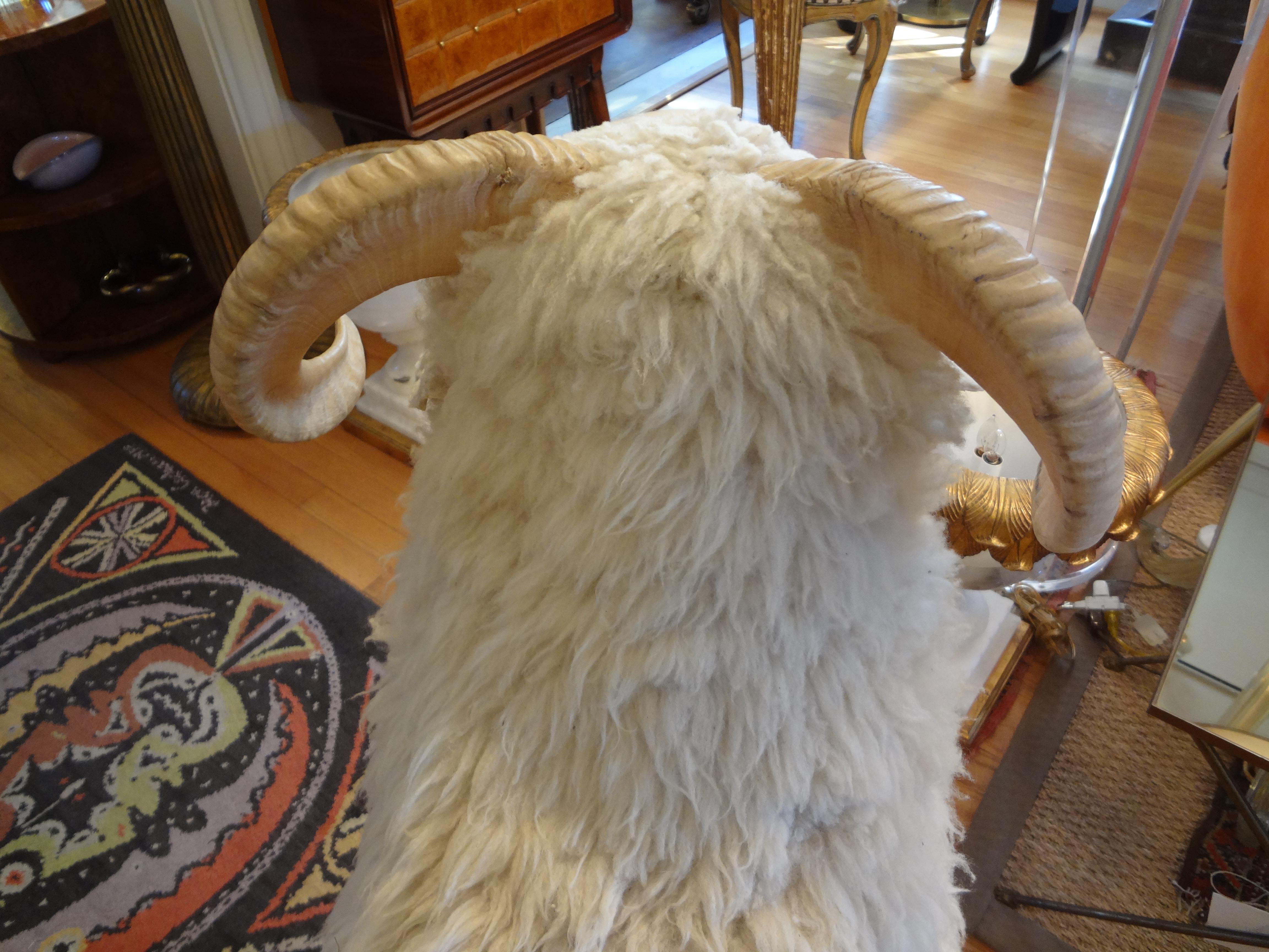 Vintage Shearling Sheep Sculpture or Bench 1