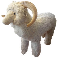 Vintage Shearling Sheep Sculpture or Bench