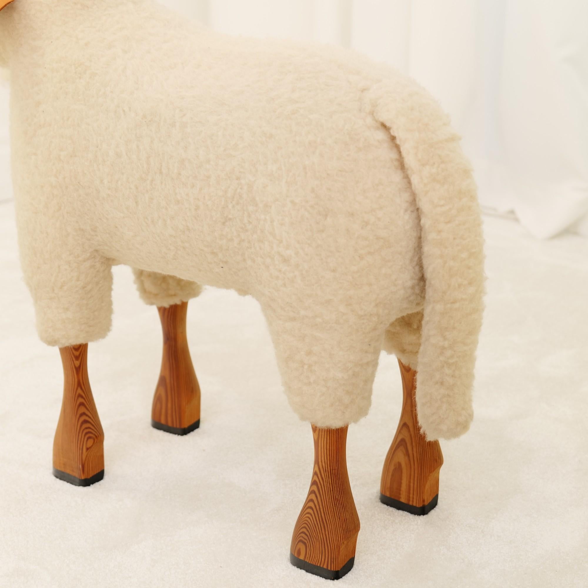 Vintage-Schaf aus Schafen von Hanns Peter Krafft für Mayr Wolle - 1970er Jahre Deutschland (Leder)