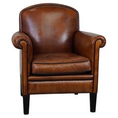 Vintage sheep leather armchair/design armchair with a beautiful look