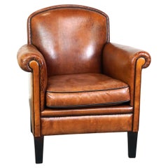 Vintage sheep leather armchair/design armchair with a beautiful look