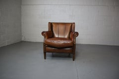 Vintage Sheep Leather Wingback Chair