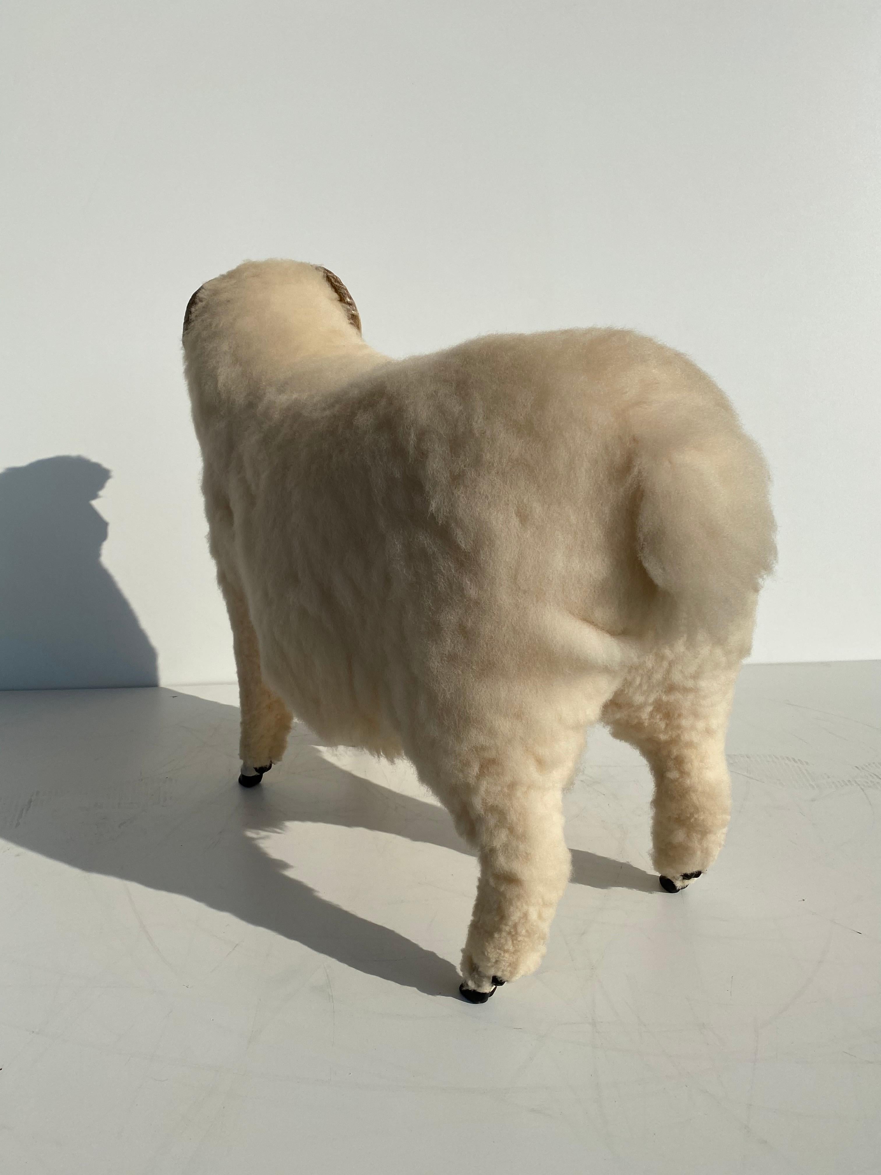 Late 20th Century Vintage Sheep Sculpture Footrest