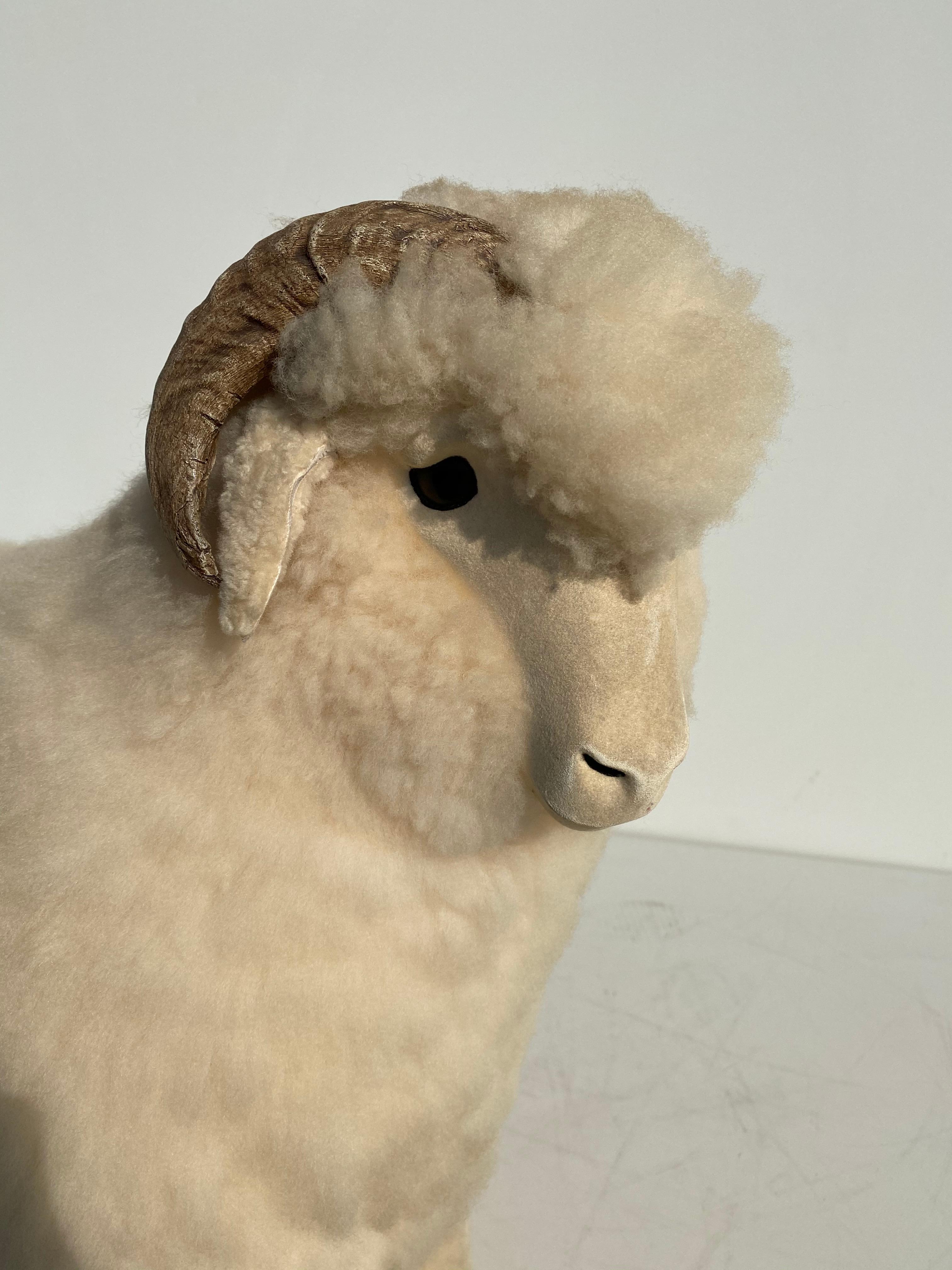 Vintage Sheep Sculpture Footrest 2