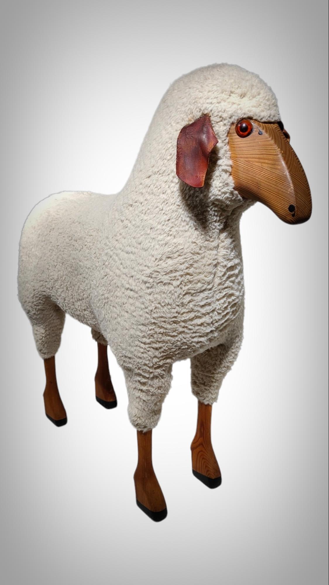 Vintage Sheep Sculpture in the Style of Francois- Xavier Lalanne In Good Condition In Madrid, ES