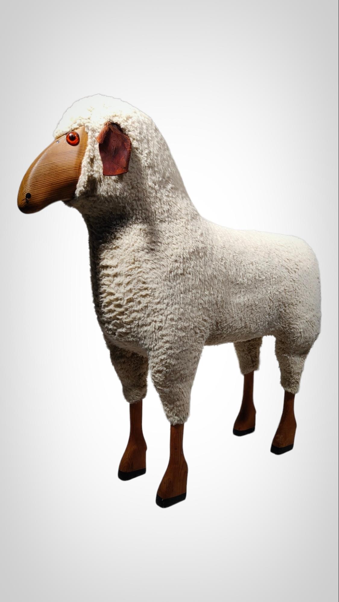 Vintage Sheep Sculpture in the Style of Francois- Xavier Lalanne 1