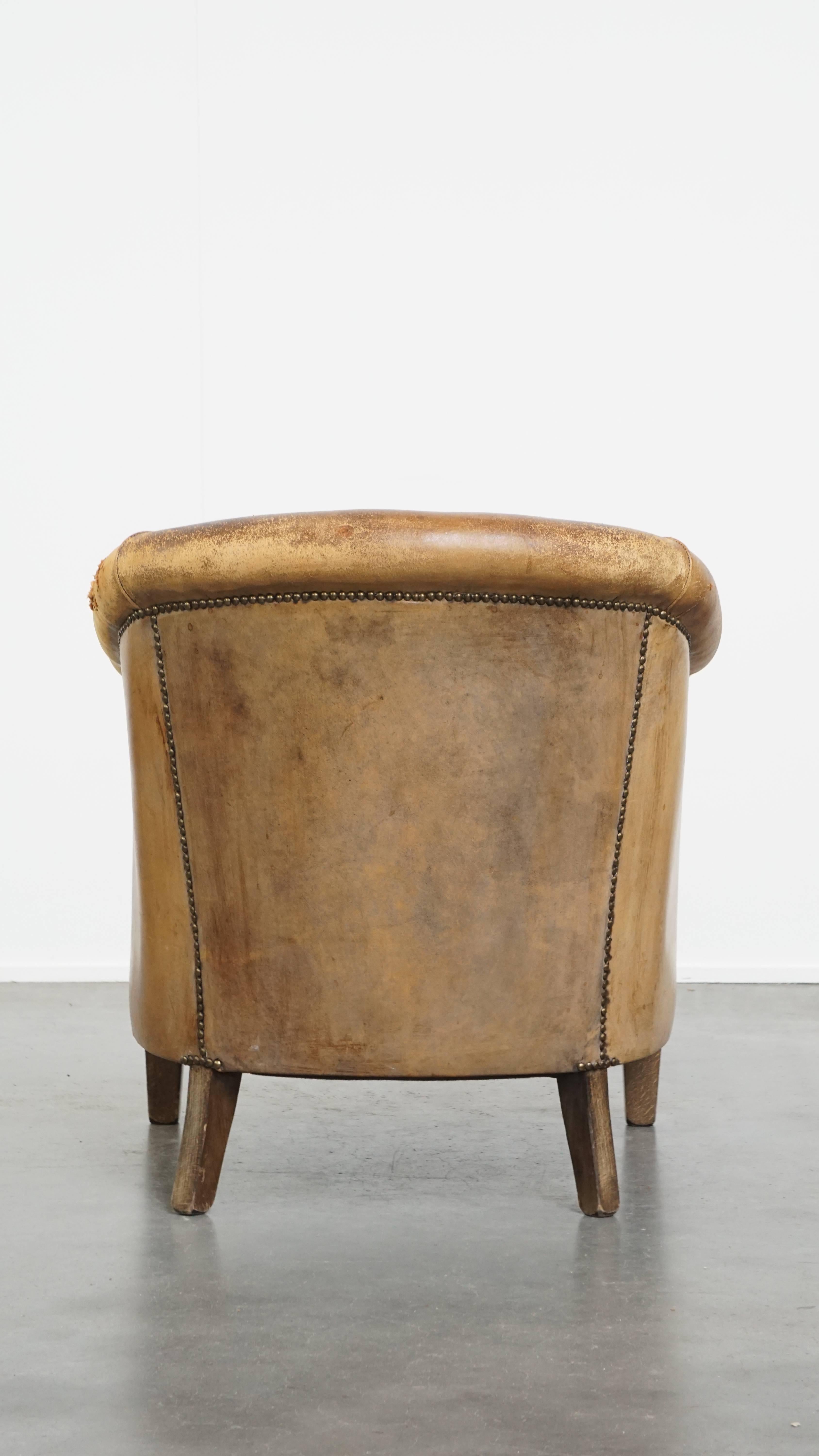 Vintage Schafsfell Clubsessel (Handgefertigt) im Angebot