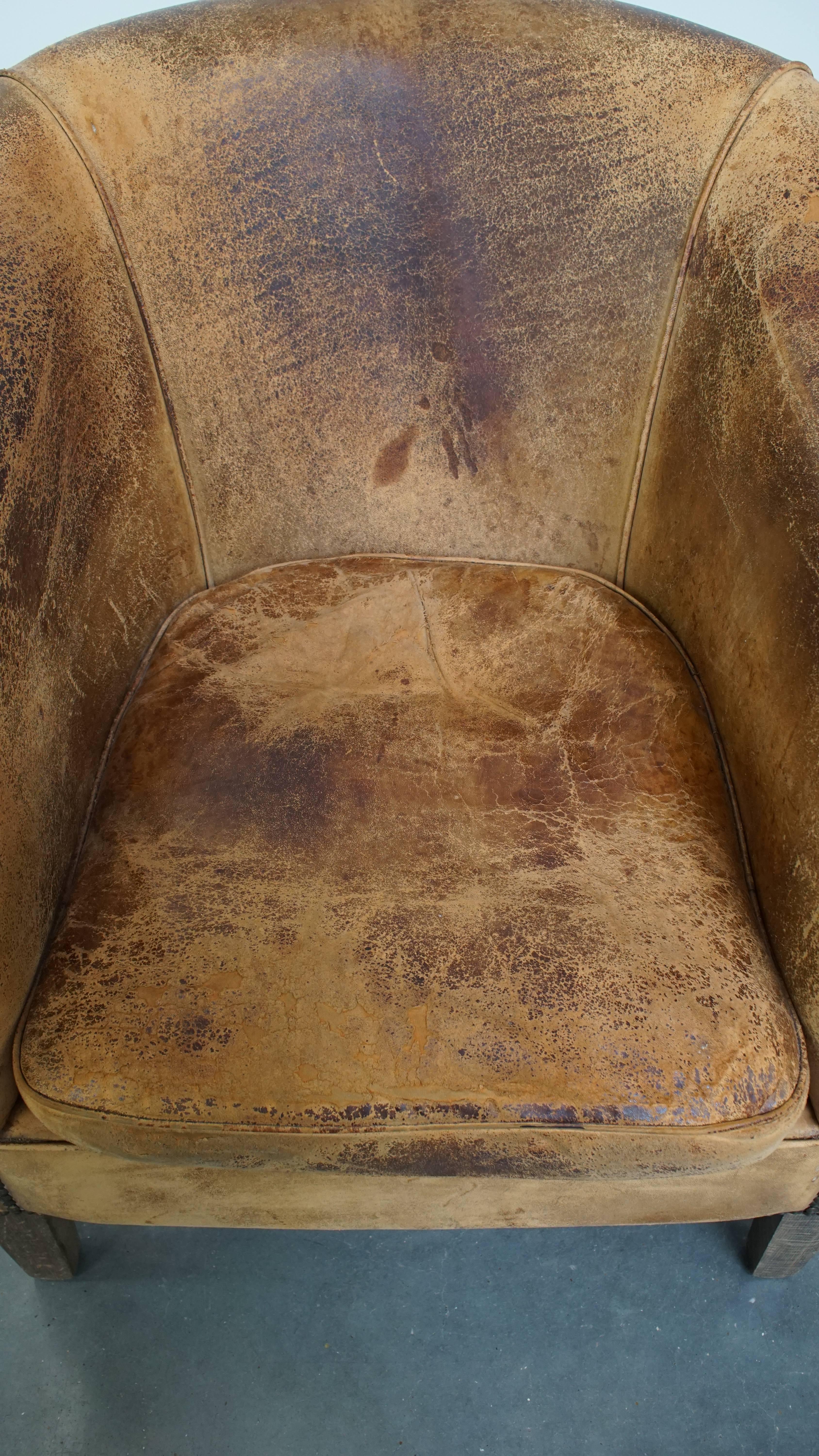 Vintage Schafsfell Clubsessel (20. Jahrhundert) im Angebot