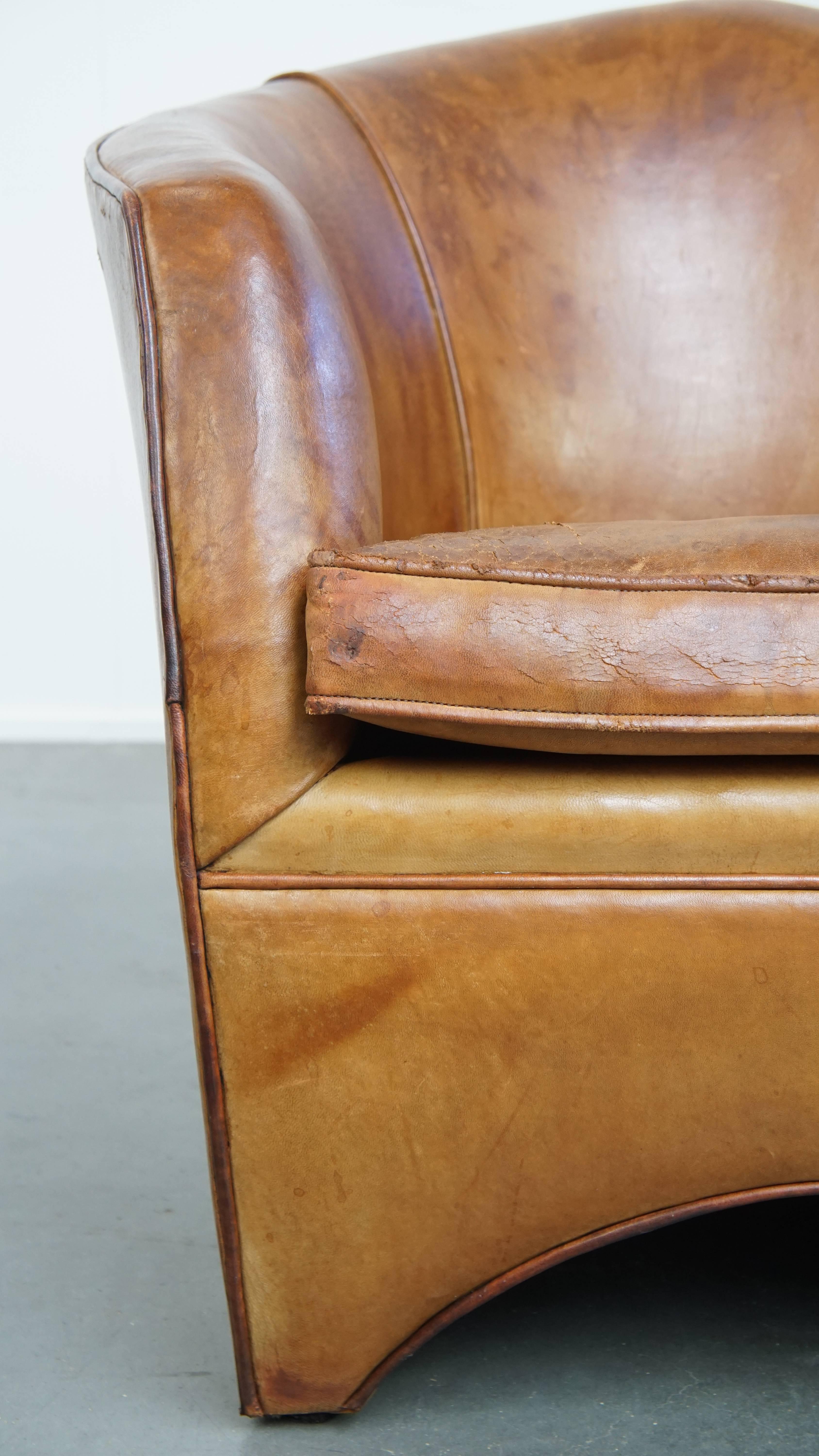 Vintage-Sessel aus Schafsleder im Vintage-Stil von Bart van Bekhoven im Angebot 4