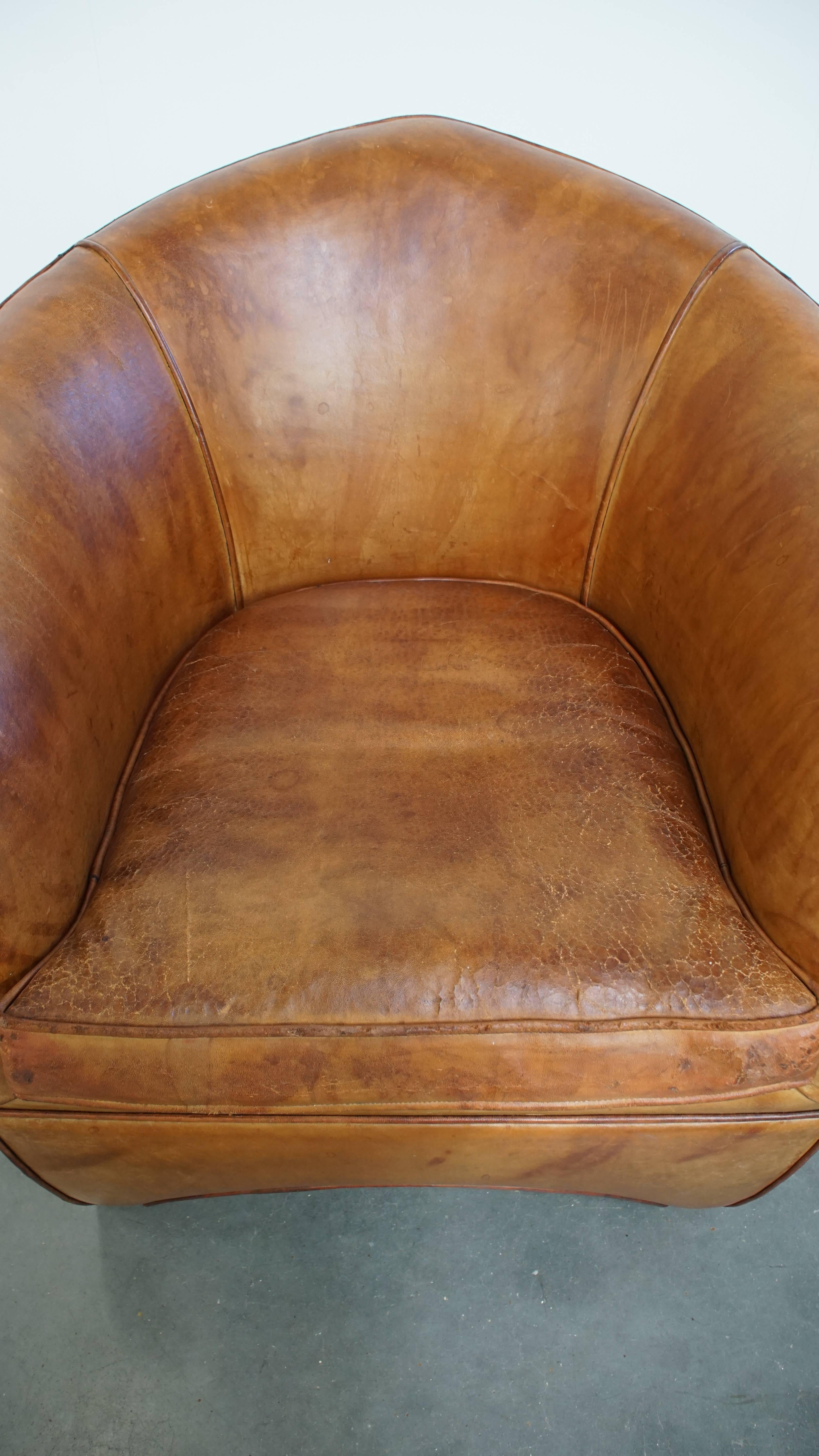 Vintage-Sessel aus Schafsleder im Vintage-Stil von Bart van Bekhoven (Leder) im Angebot