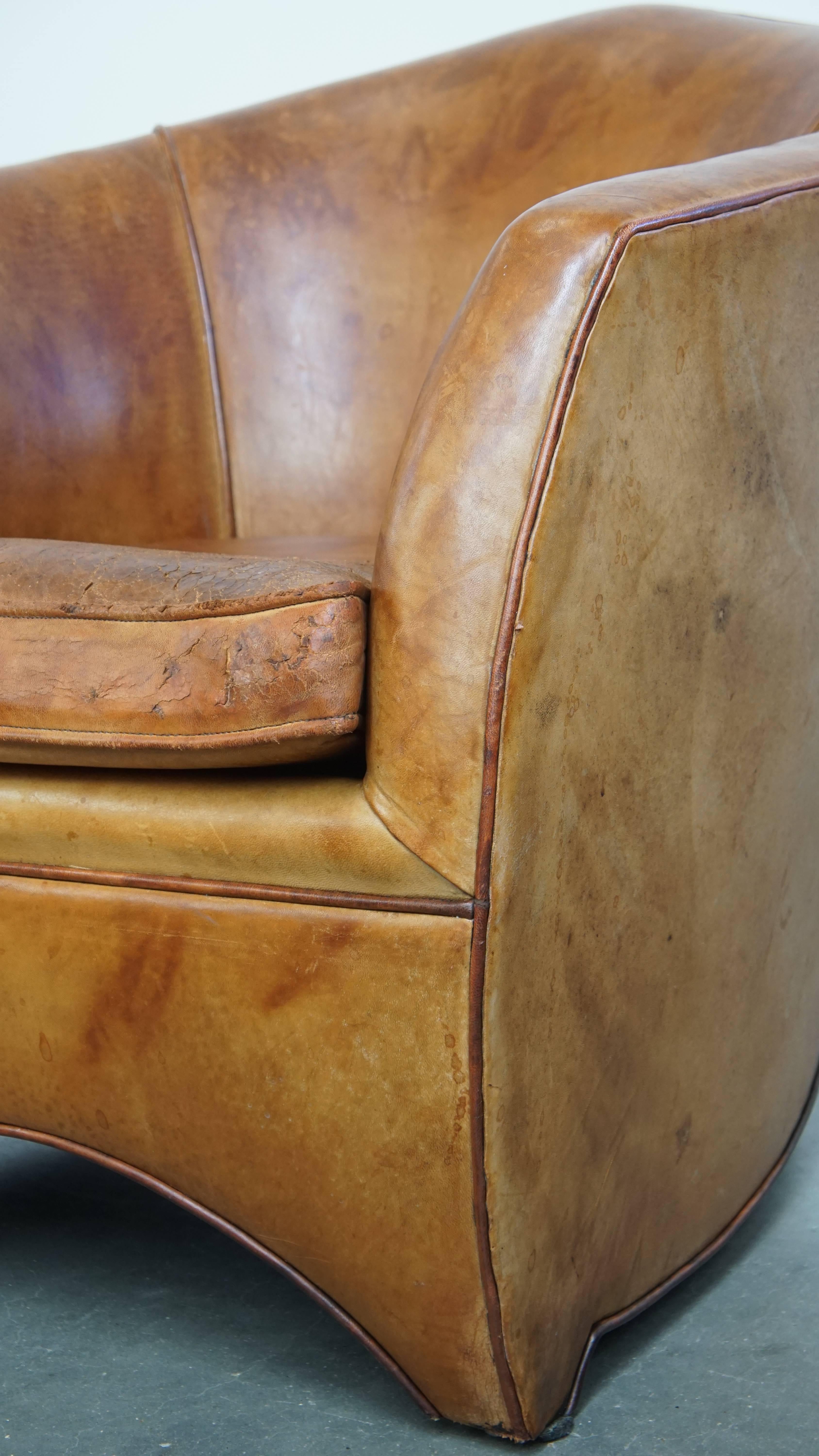 Vintage-Sessel aus Schafsleder im Vintage-Stil von Bart van Bekhoven im Angebot 3