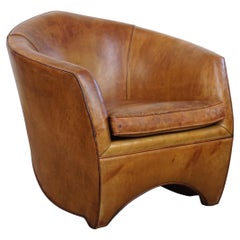 Sillón vintage de diseño en piel de oveja de Bart Van Bekhoven