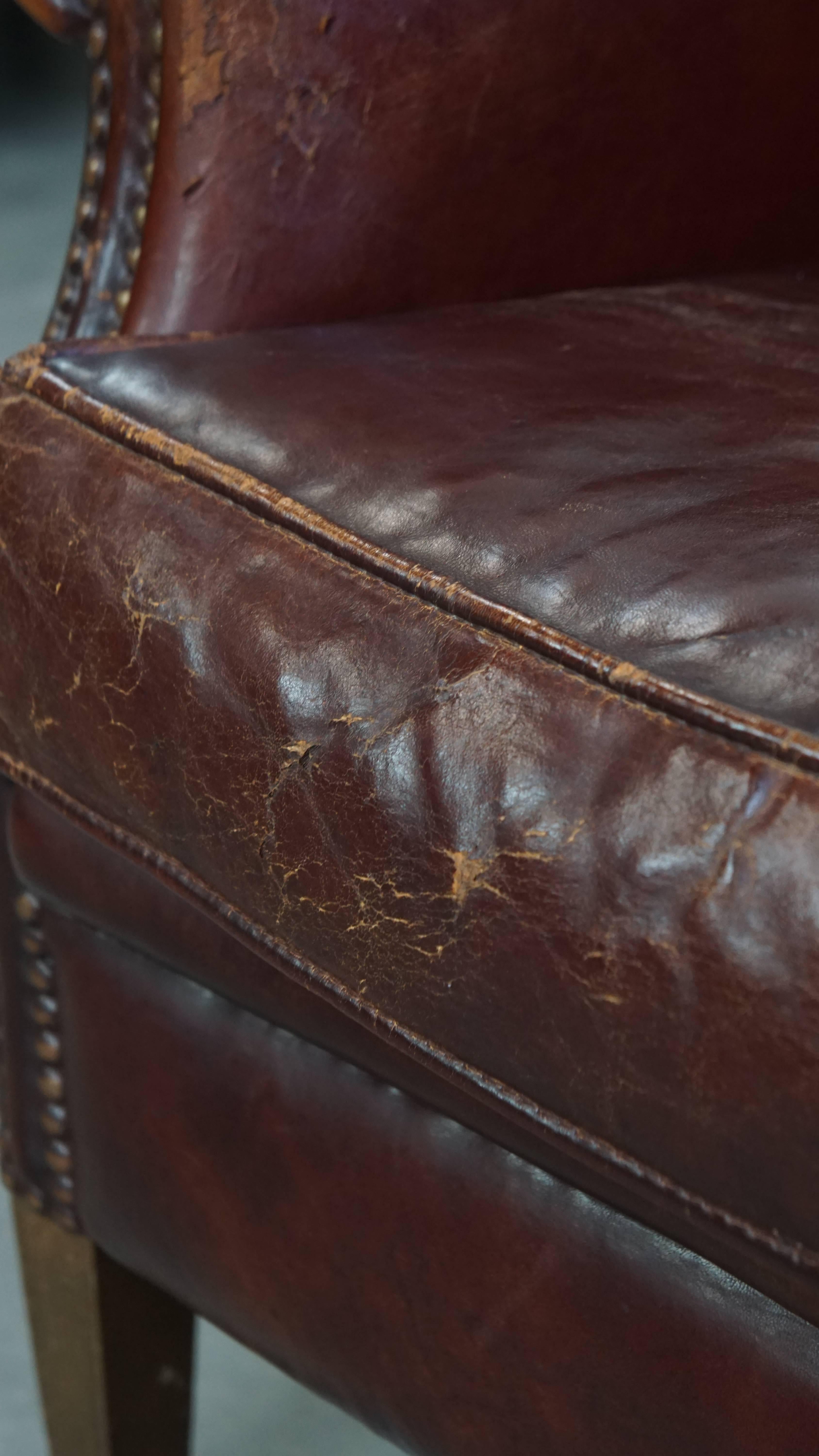 Vintage Schafsfell Leder Sessel im Angebot 6