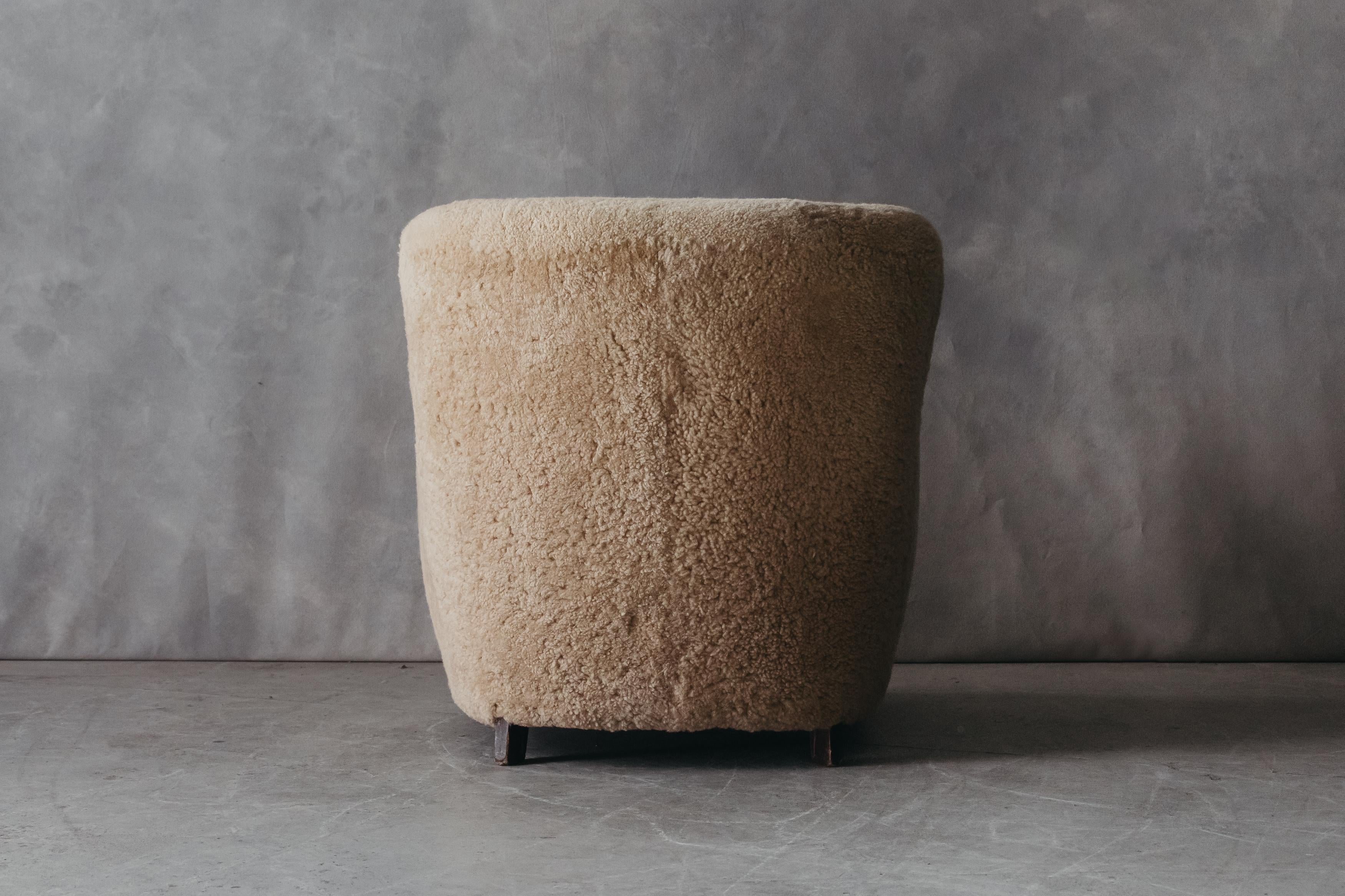 Vintage Sheepskin Lounge Chair from Denmark, circa 1960 1