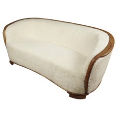 Rare Vintage Cabinet Maker Sofa in Sheepskin, Denmark, 1950s