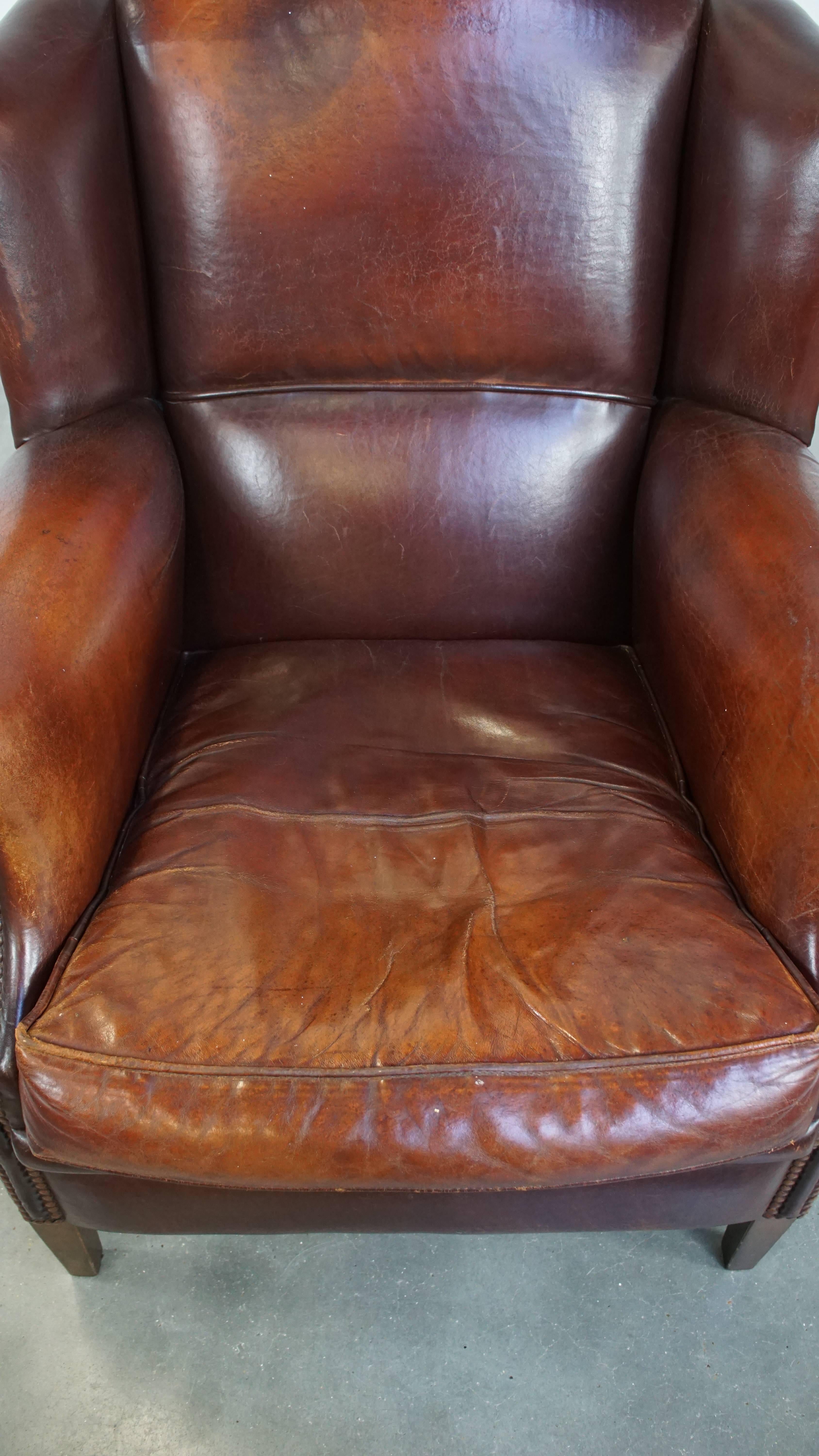 Respaldo de piel de oveja Vintage Confort excepcional siglo XX en venta