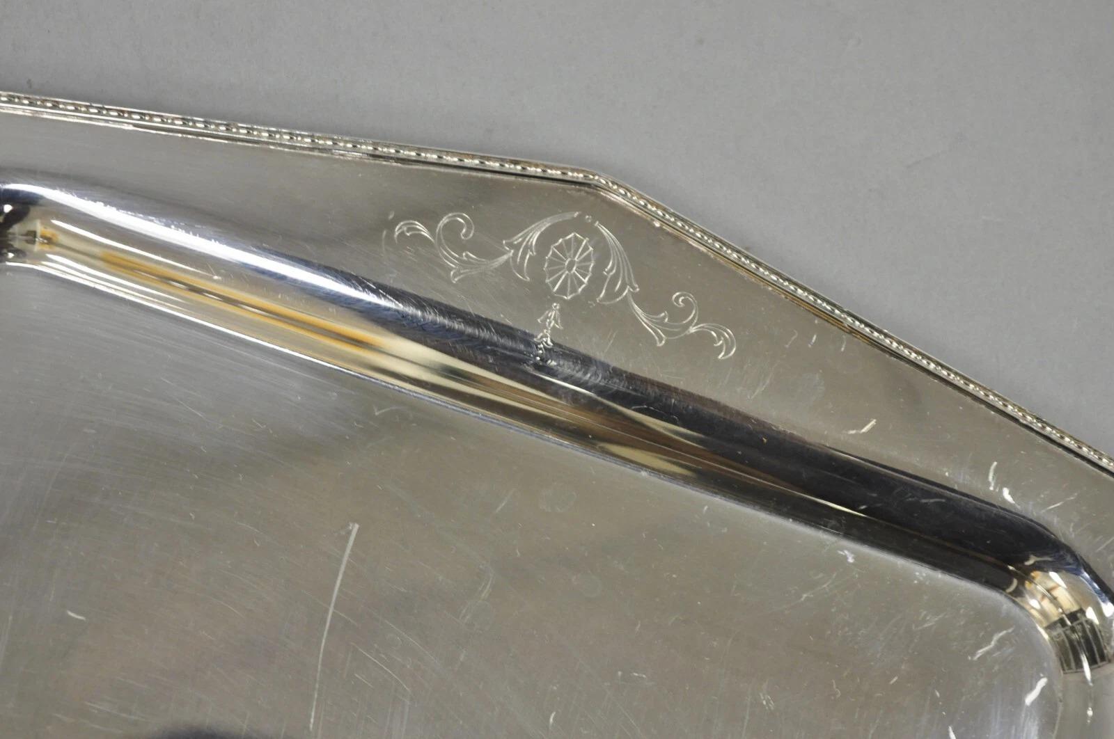 Vintage Sheffield Adam Zeitraum Repro versilbert Trinket Dish Bar Tablett Platte im Zustand „Gut“ im Angebot in Philadelphia, PA