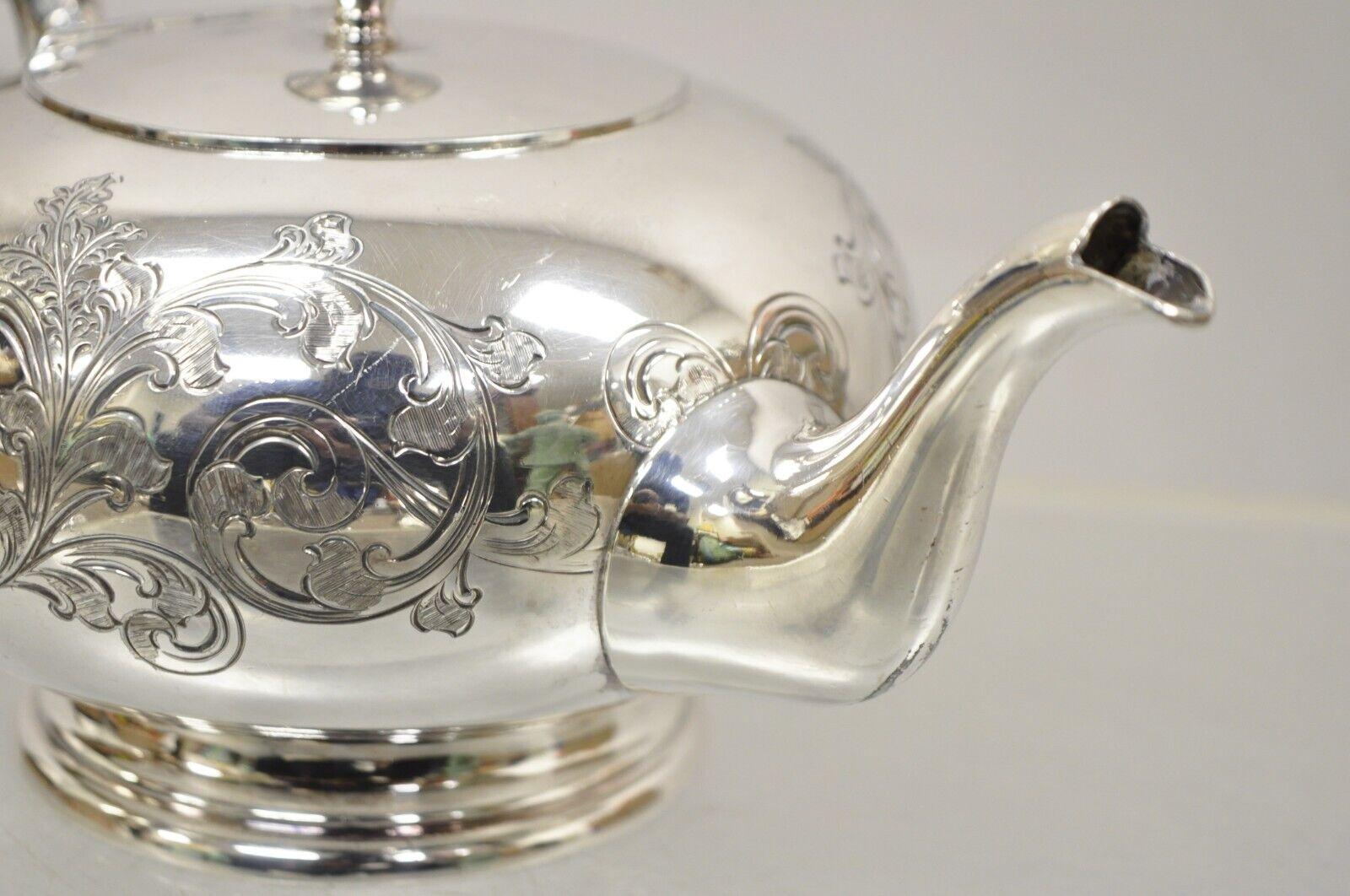 Vintage Sheffield Brimet Gladwin 2 Pint versilberter viktorianischer Teetopf im Angebot 5