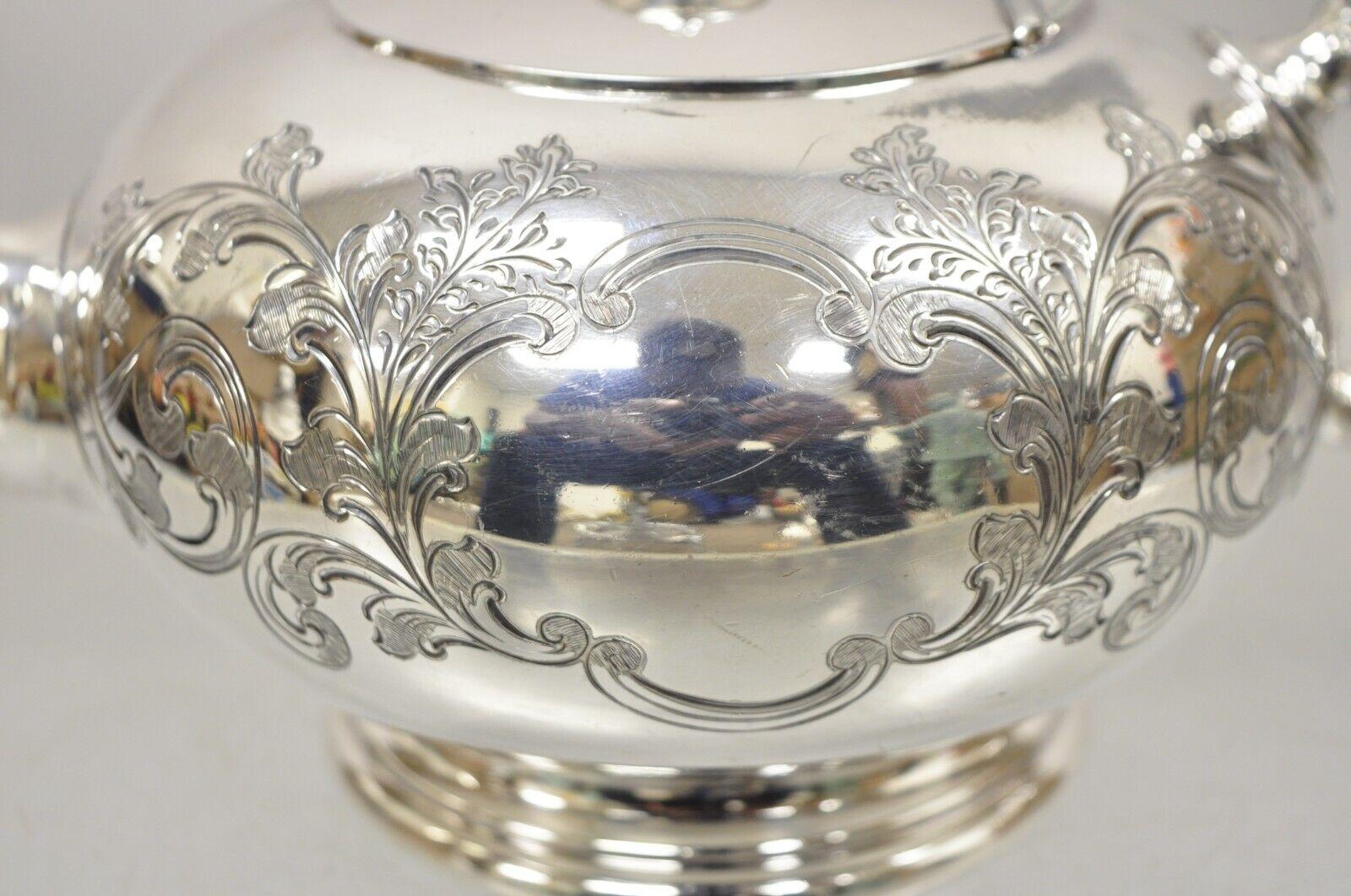 20th Century Vintage Sheffield Brimet Gladwin 2 Pint Silver Plated Victorian Tea Pot For Sale