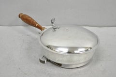 Vintage Sheffield Co Silver Plated Hinged Lid "Horse" Silent Butler w/ Broom