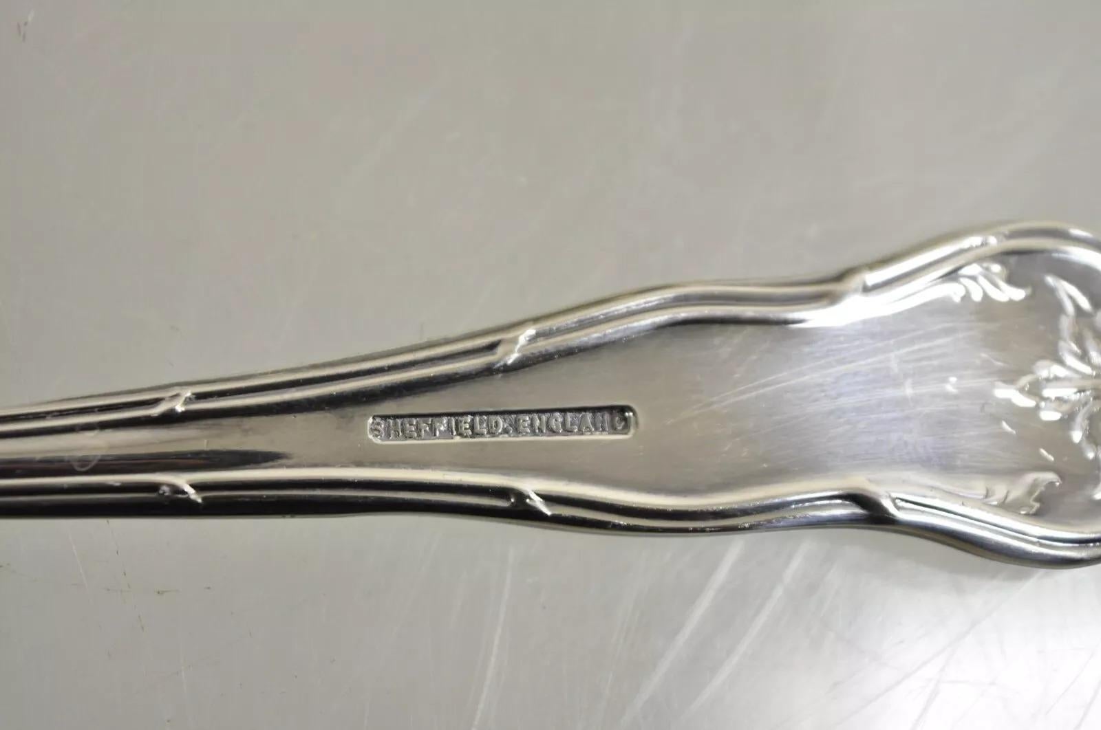Unknown Vintage Sheffield England Silver Plated Repousse Gold Berry Spoons - a Pair