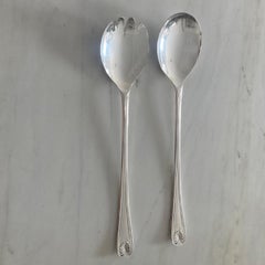 Vintage Sheffield England Silverplated Serving Spoon & Fork, 1960s, 2 Pieces