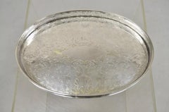 Vintage Sheffield England Victorian Style Oval Platter Tray w/ Raised Gallery