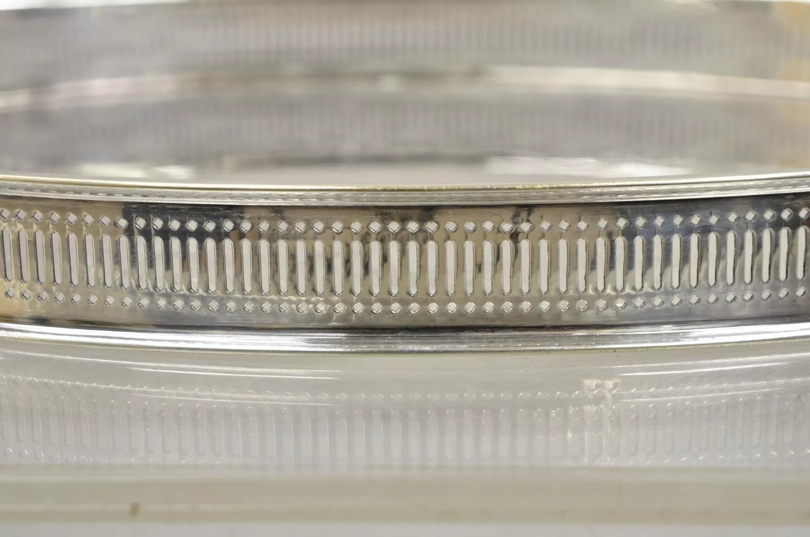 Bandeja ovalada de estilo victoriano Vintage Sheffield Inglaterra con galería en relieve en venta 1