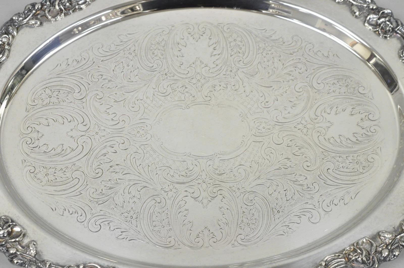 Bandeja ovalada de bar con patas chapada en plata inglesa victoriana de Sheffield con asas en Bueno estado para la venta en Philadelphia, PA