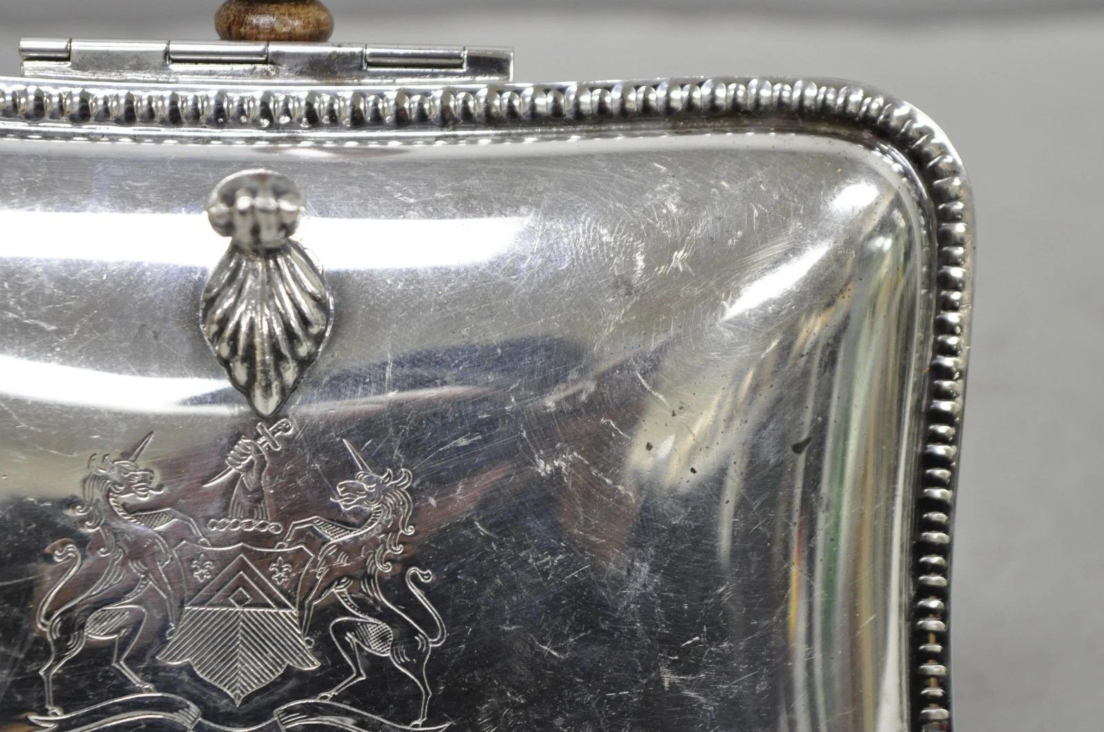 Vintage Sheffield English Victorian Silver Plated Silent Butler