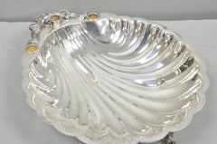 Vintage Sheffield Silver Co. Clam Shell Silver Plated Footed Serving Dish