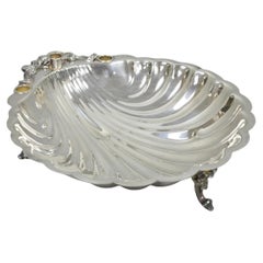 Vintage Sheffield Silver Co. Clam Shell Silver Plated Footed Serving Dish Vintage Sheffield Silver Co. Clam Shell Silver Plated Footed Serving Dish