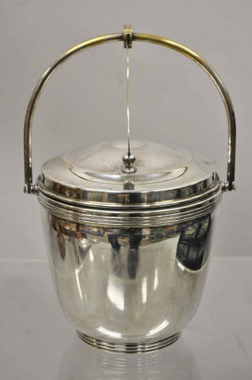 Vintage Sheffield Silver Co. Secchiello per il ghiaccio con cerniera reticolare Regency in silver plate in vendita 1