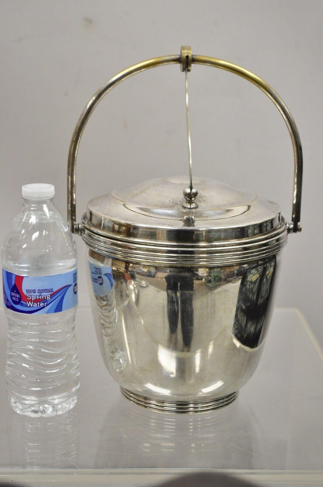 Vintage Sheffield Silver Co. Silver Plate Regency Reticulating Hinge Ice Bucket For Sale 2