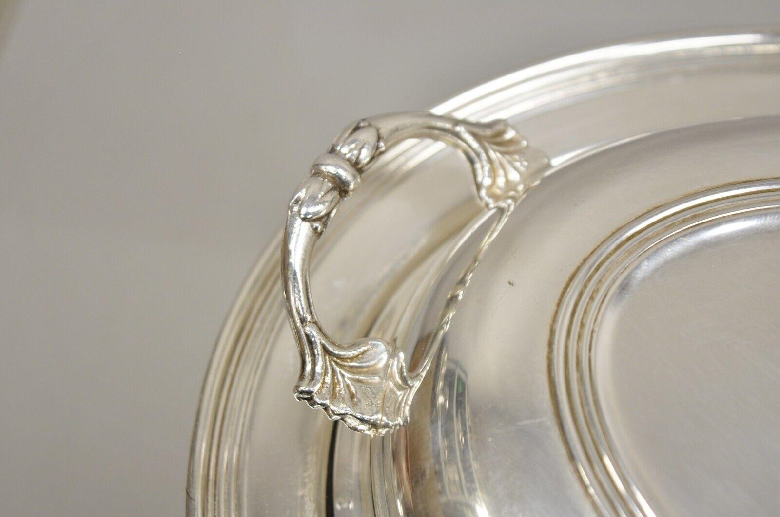 Victorian Vintage Sheffield Silver Co USA Silver Plated Lidded Vegetable Serving Dish For Sale