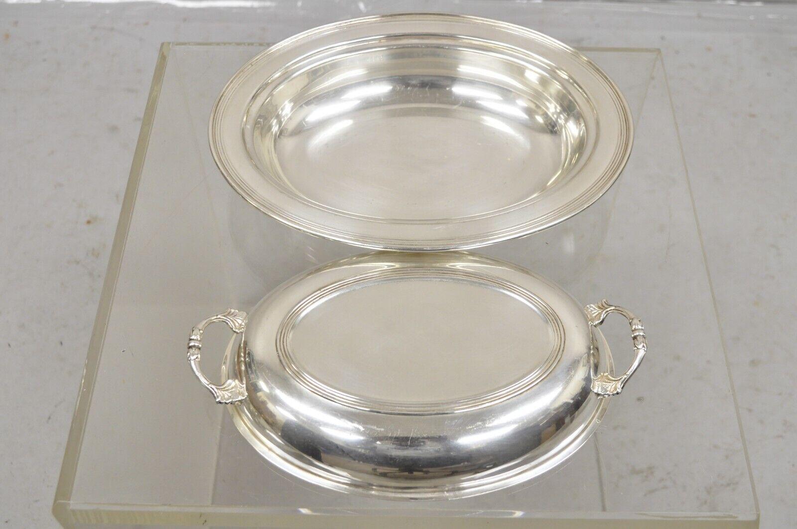 Vintage Sheffield Silver Co USA Silver Plated Lidded Vegetable Serving Dish For Sale 1
