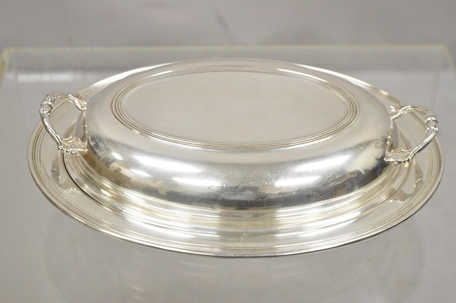 Vintage Sheffield Silver Co USA Silver Plated Lidded Vegetable Serving Dish For Sale 3