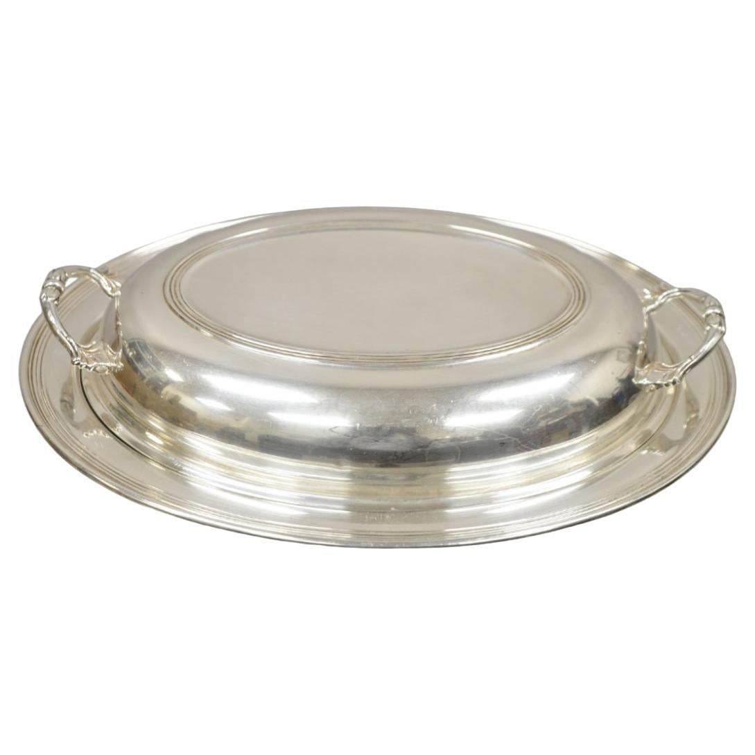 Vintage Sheffield Silver Co USA Silver Plated Lidded Vegetable Serving Dish For Sale