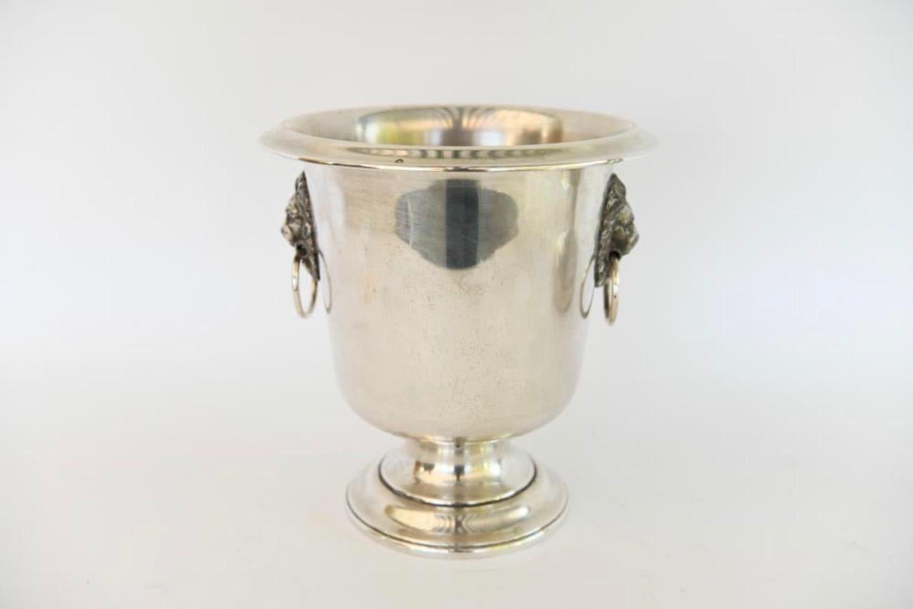 Vintage Sheffield Silver Plate Ice Bucket on Stand 3