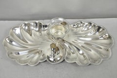 Vintage Sheffield Silver Plated Clam Shell Shrimp Cocktail Serving Platter Tray